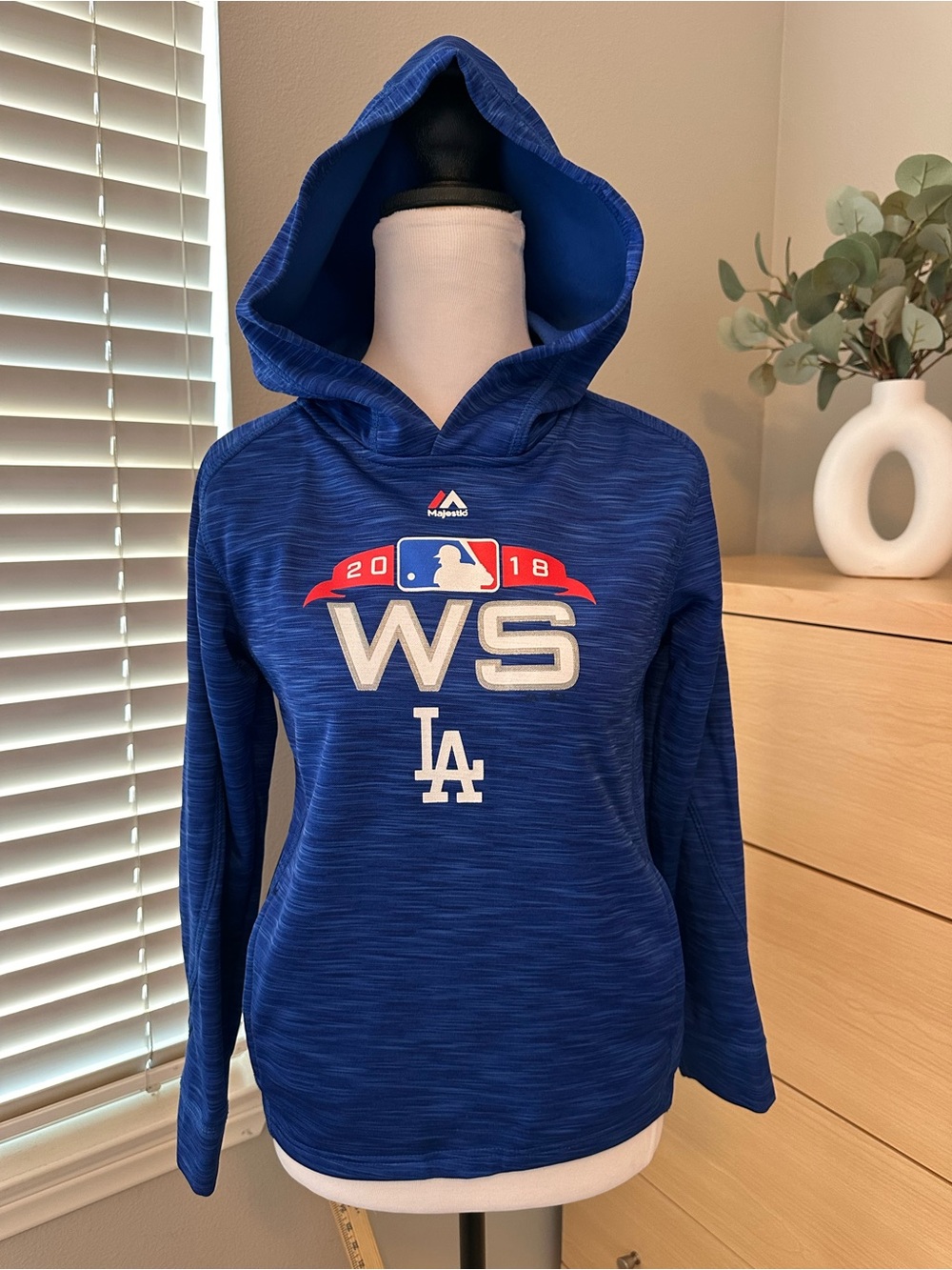 Majestic Los Angeles Dodgers Blue World Series Pullover Hoodie-Kids size 10/12